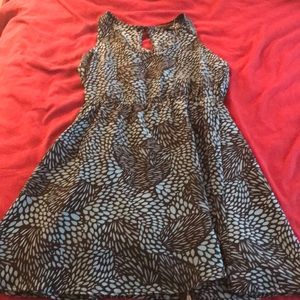 Blue and black printed dress